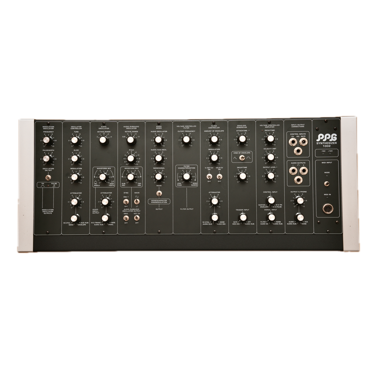 PPG 1002 Mk2 analog synth i klassiskt konsolhölje