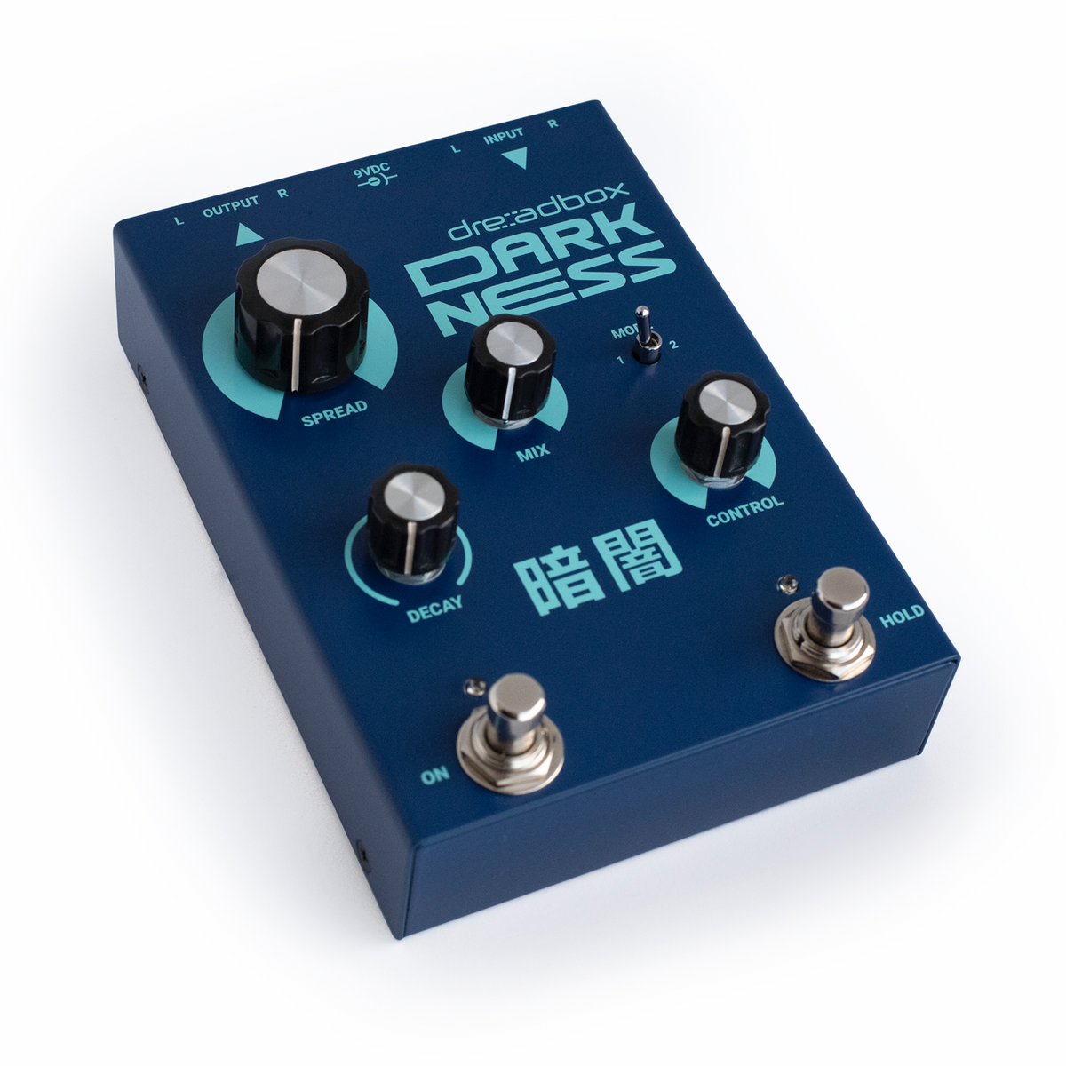 Dreadbox Darkness reverbpedal, sidovy