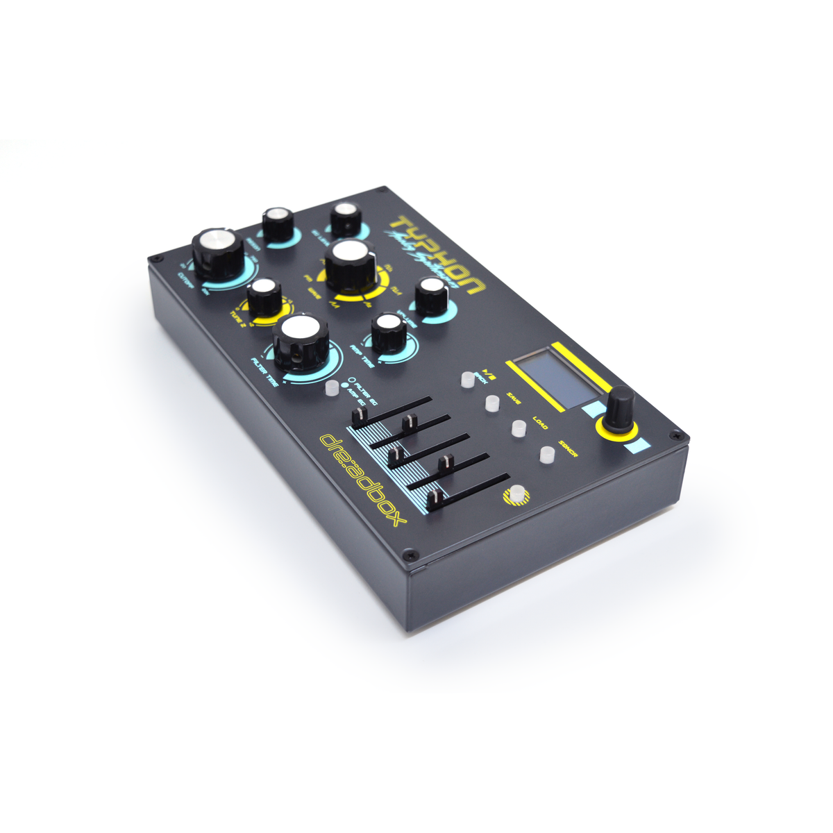 Dreadbox Typhon analog synth, höger sidovy